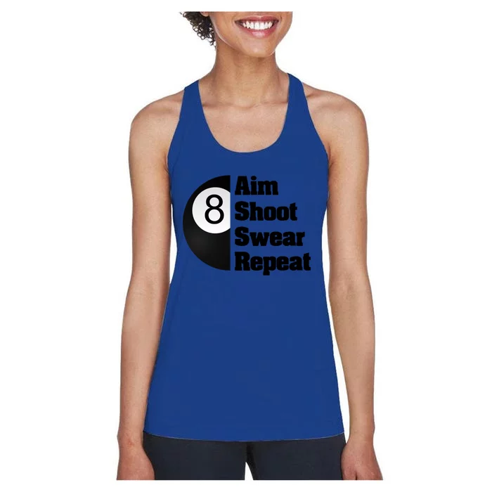 Funny Billiard Cool Gift For 8ball Pool Player Women's Racerback Tank