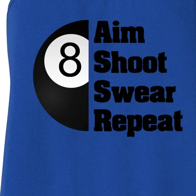 Funny Billiard Cool Gift For 8ball Pool Player Women's Racerback Tank