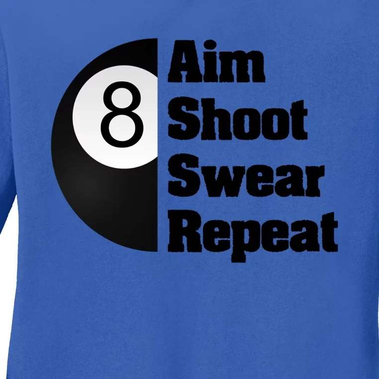 Funny Billiard Cool Gift For 8ball Pool Player Ladies Long Sleeve Shirt