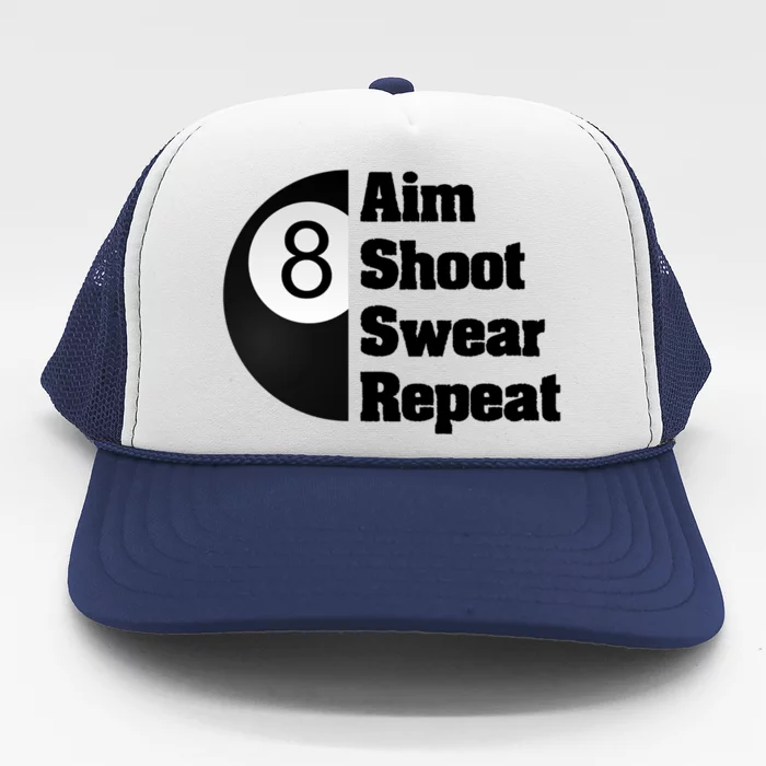 Funny Billiard Cool Gift For 8ball Pool Player Trucker Hat