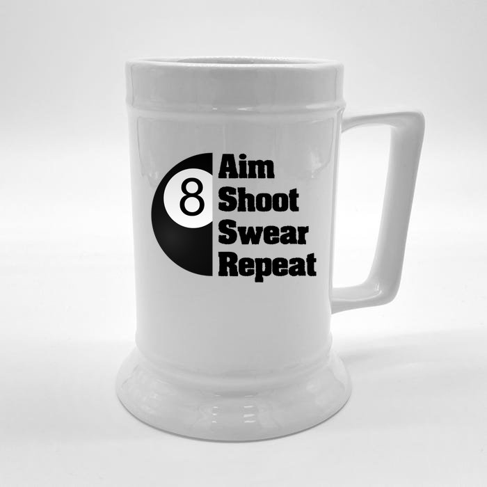 Funny Billiard Cool Gift For 8ball Pool Player Front & Back Beer Stein