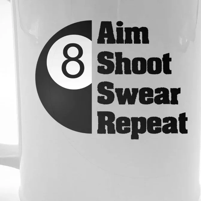 Funny Billiard Cool Gift For 8ball Pool Player Front & Back Beer Stein