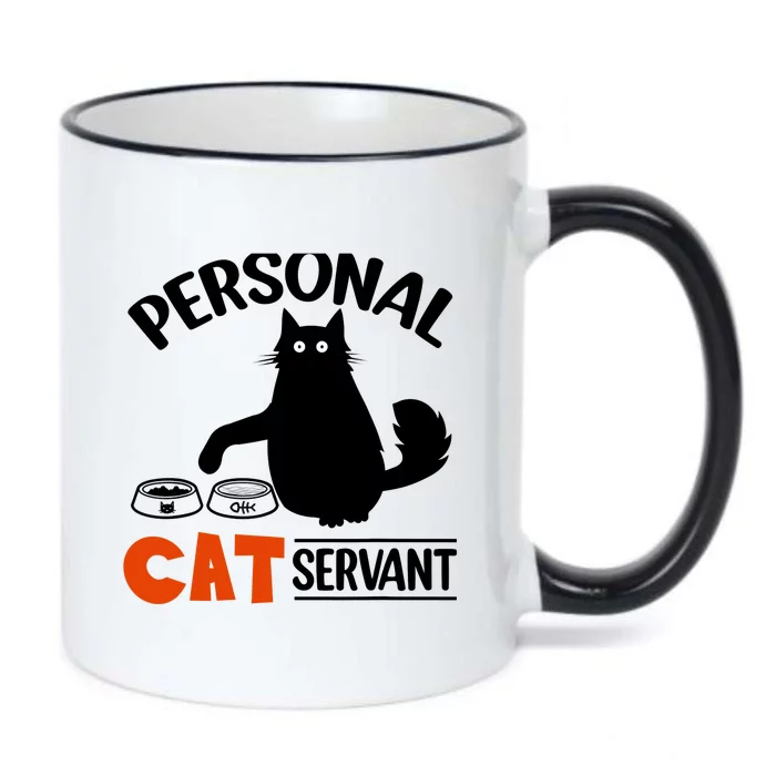 Funny Black Cat Personal Cat Servant Black Color Changing Mug