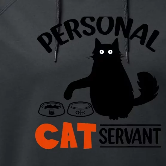 Funny Black Cat Personal Cat Servant Performance Fleece Hoodie