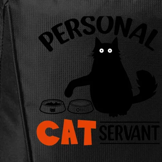 Funny Black Cat Personal Cat Servant City Backpack