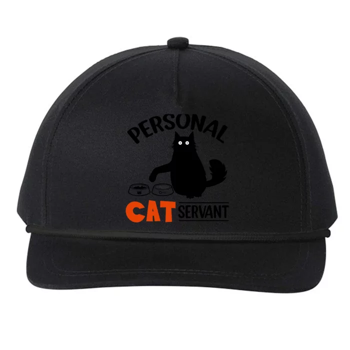 Funny Black Cat Personal Cat Servant Snapback Five-Panel Rope Hat