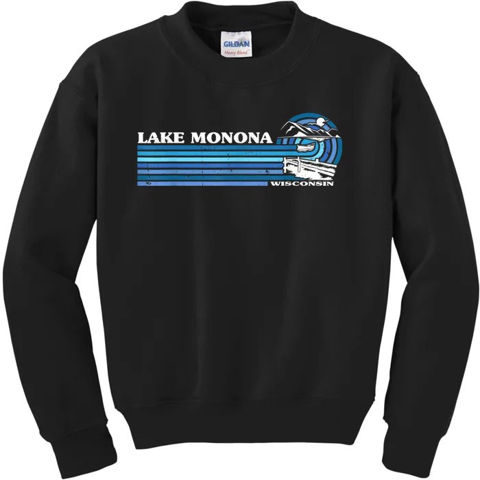 Fishing Boating Camping Lake Vacation Lake Monona Kids Sweatshirt