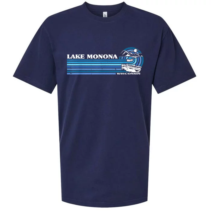 Fishing Boating Camping Lake Vacation Lake Monona Sueded Cloud Jersey T-Shirt