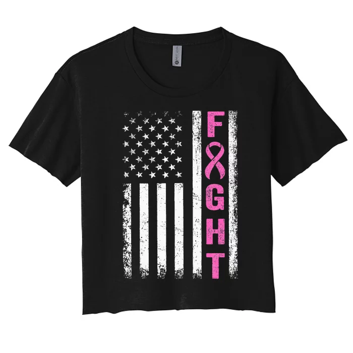 Fight Breast Cancer Awareness Pride Women's Crop Top Tee