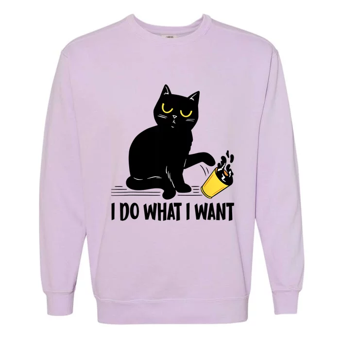 Funny Black Cat I Do What I Want Cat Lover Gifts Garment-Dyed Sweatshirt