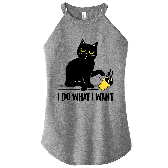 Funny Black Cat I Do What I Want Cat Lover Gifts Women’s Perfect Tri Rocker Tank