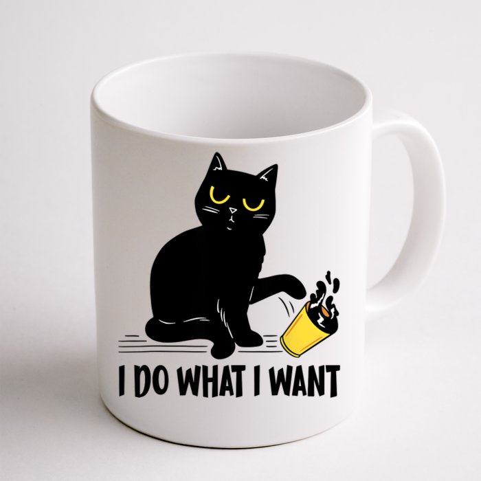 Funny Black Cat I Do What I Want Cat Lover Gifts Front & Back Coffee Mug