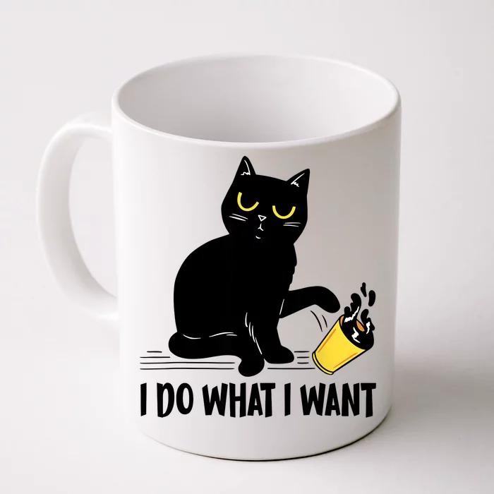 Funny Black Cat I Do What I Want Cat Lover Gifts Front & Back Coffee Mug