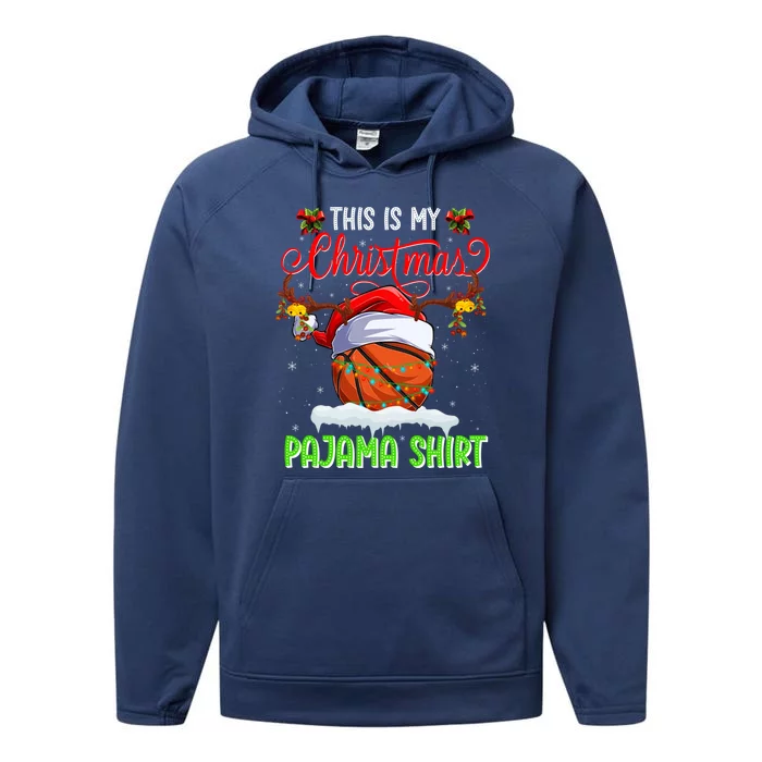 Funny Basketball Christmas Ugly Sweater Basketball Xmas Meaningful Gift Performance Fleece Hoodie