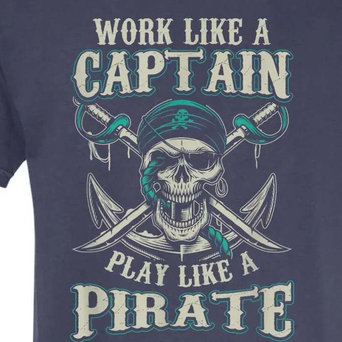 Funny Boat Captain Boating Pirate Motorboat Garment-Dyed Heavyweight T-Shirt