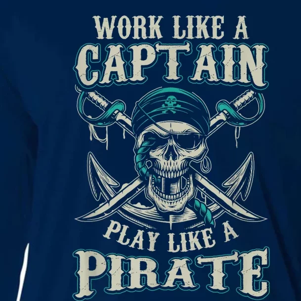 Funny Boat Captain Boating Pirate Motorboat Cooling Performance Long Sleeve Crew