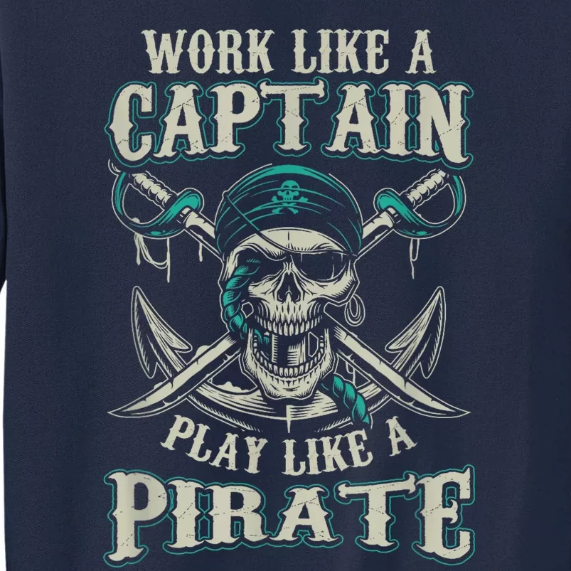 Funny Boat Captain Boating Pirate Motorboat Tall Sweatshirt