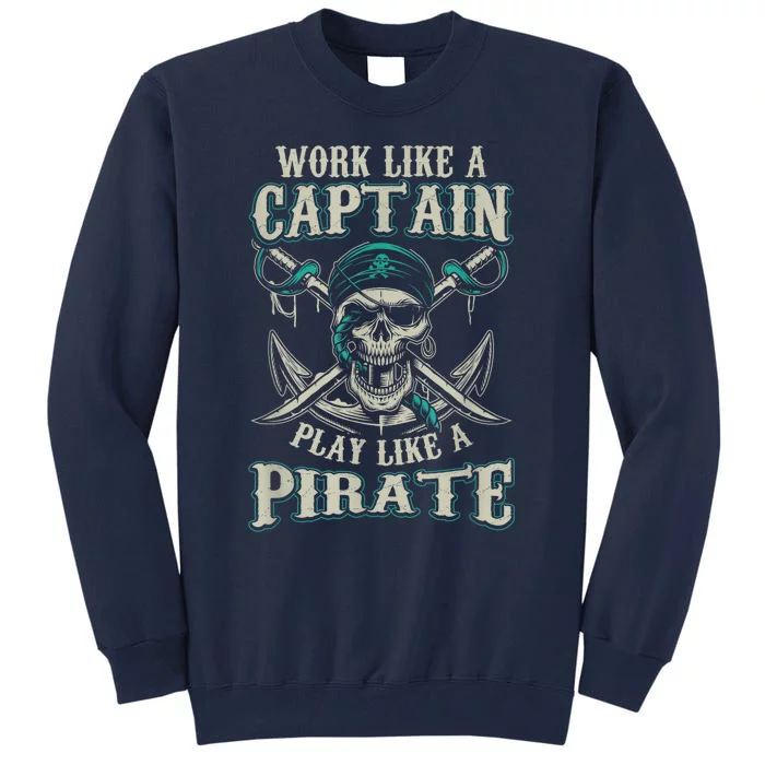 Funny Boat Captain Boating Pirate Motorboat Tall Sweatshirt