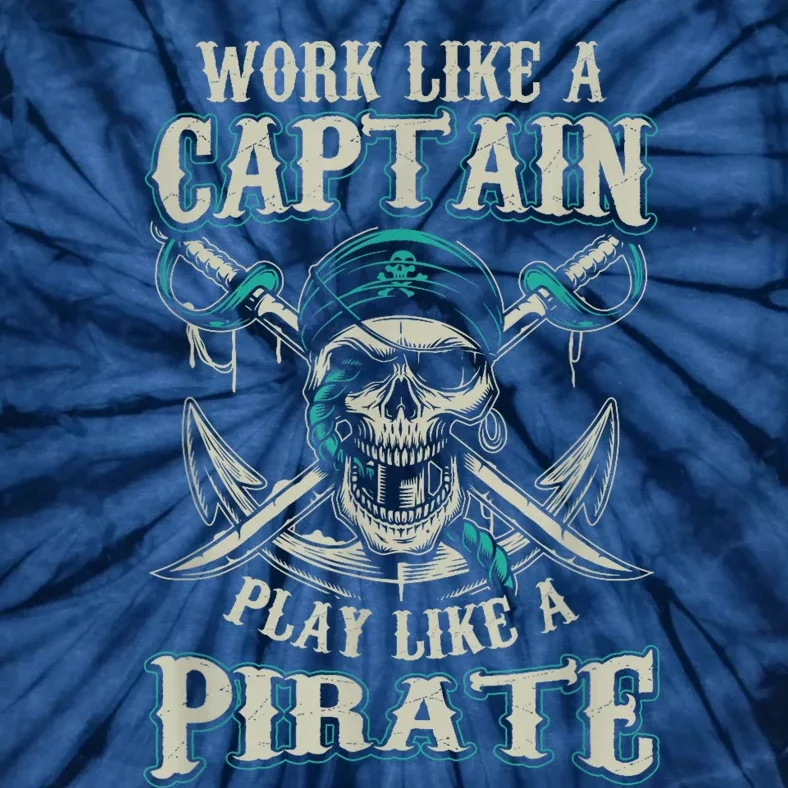 Funny Boat Captain Boating Pirate Motorboat Tie-Dye T-Shirt