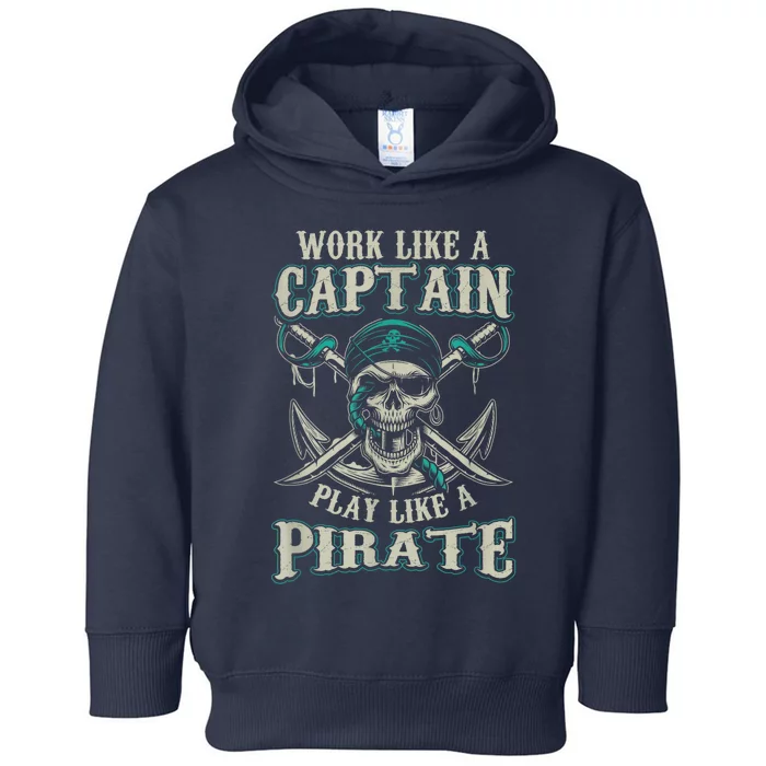 Funny Boat Captain Boating Pirate Motorboat Toddler Hoodie