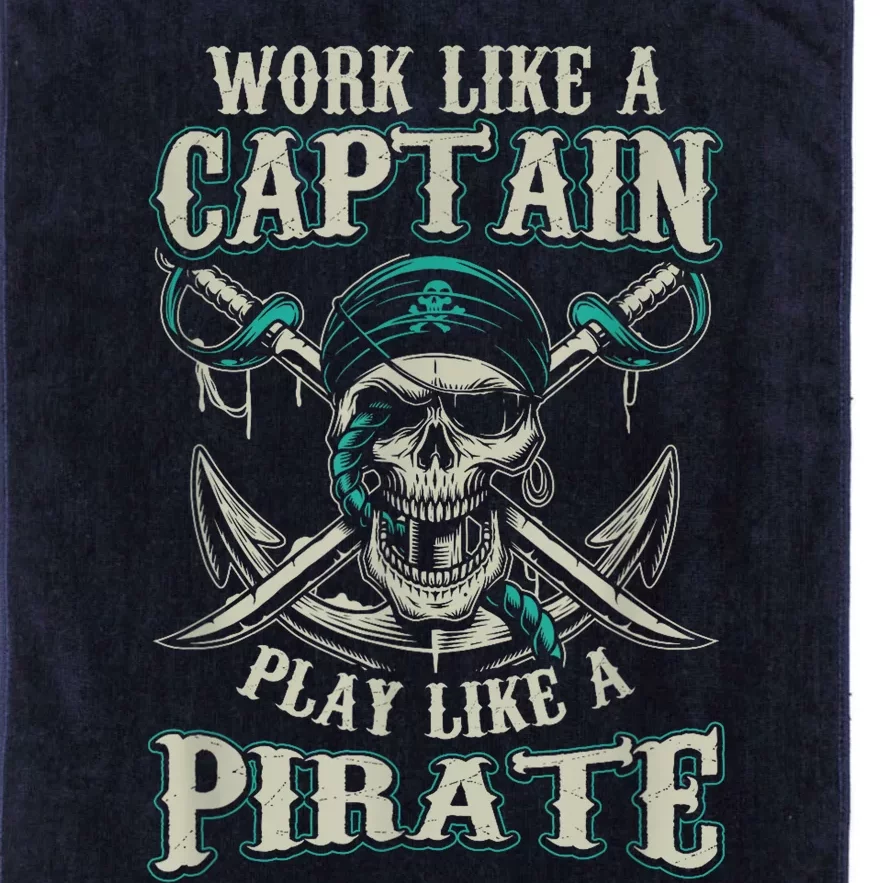 Funny Boat Captain Boating Pirate Motorboat Platinum Collection Golf Towel