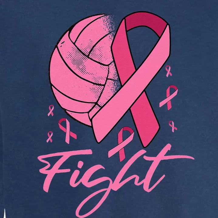 Fight Breast Cancer Volleyball Pink Ribbon Awareness Garment-Dyed Sweatshirt