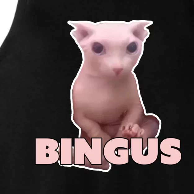 Funny Bingus Cat Meme Ladies Tri-Blend Wicking Tank