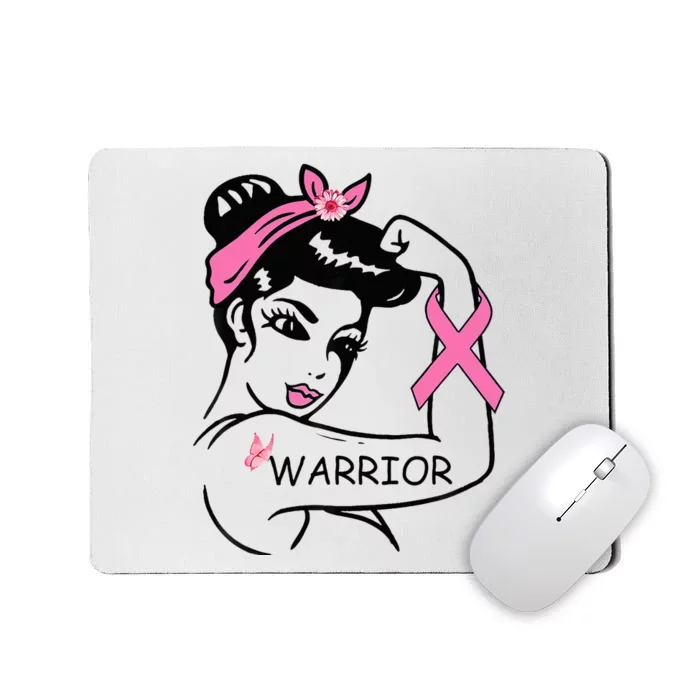 Fighting Breast Cancer Warrior Rosie Riveter Women Gift Mousepad