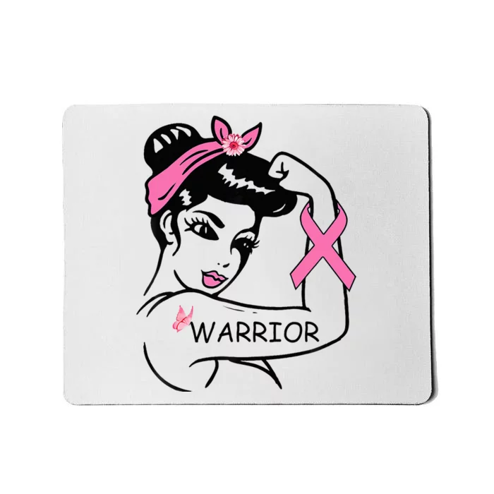 Fighting Breast Cancer Warrior Rosie Riveter Women Gift Mousepad