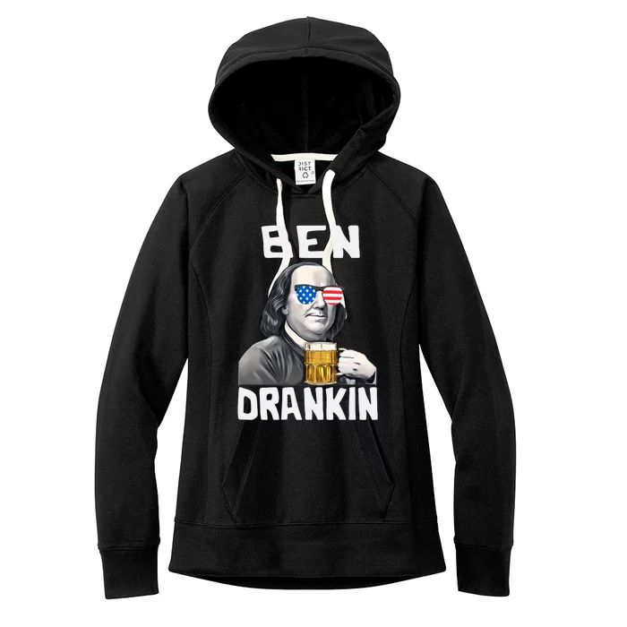 Funny Ben Drankin 4th Of July Patriotic Gift Women's Fleece Hoodie