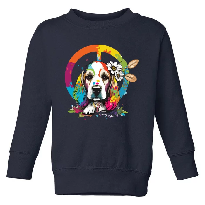 Funny Beagle Dog Hippie Toddler Sweatshirt