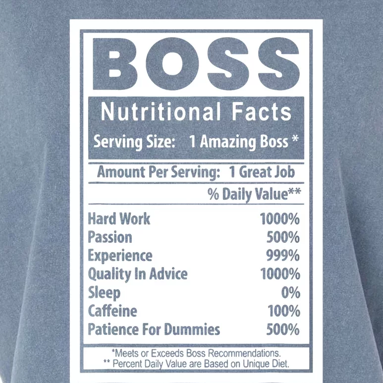 Funny Bosss Day Nutritional Facts Employee Appreciation Garment-Dyed Women's Muscle Tee