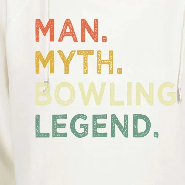 Funny Bowling Dad The Myth The Bowling Legend Gift Womens Funnel Neck Pullover Hood