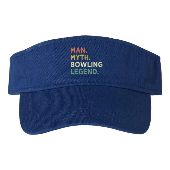 Funny Bowling Dad The Myth The Bowling Legend Gift Valucap Bio-Washed Visor