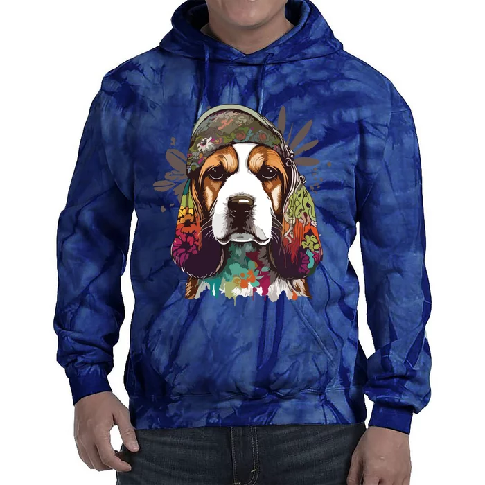 Funny Beagle Dog Hippie Tie Dye Hoodie