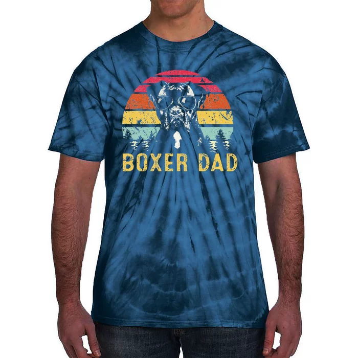 Funny Boxer Dad Retro Vintage Boxer Dog Lover Fathers Day Tie-Dye T-Shirt