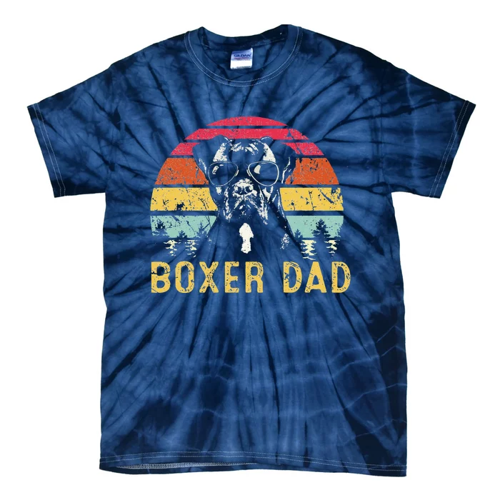 Funny Boxer Dad Retro Vintage Boxer Dog Lover Fathers Day Tie-Dye T-Shirt