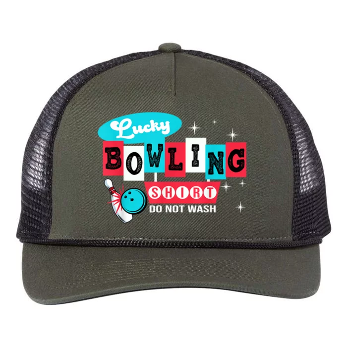 Funny Bowling Design Do Not Wash This Is My Lucky Bowling Retro Rope Trucker Hat Cap