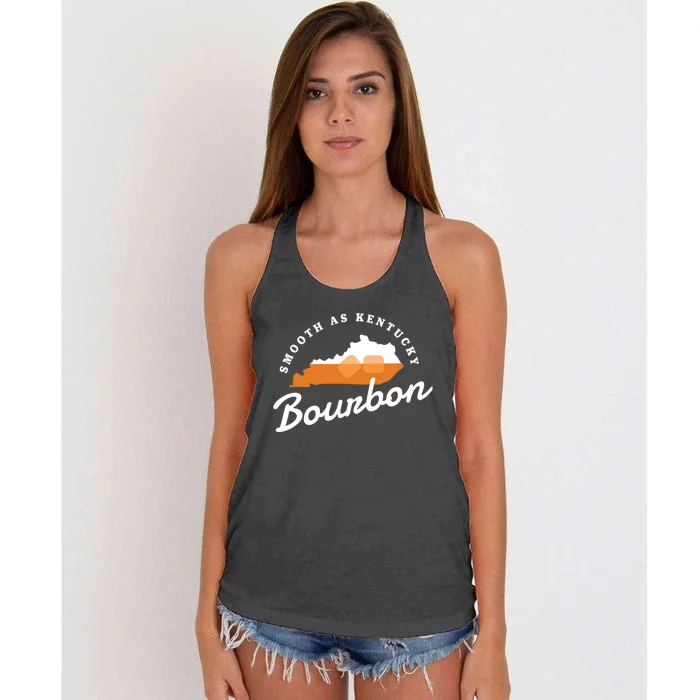 Funny Bourbon Drinker Smooth As Kentucky Bourbon Whiskey Women's Knotted Racerback Tank