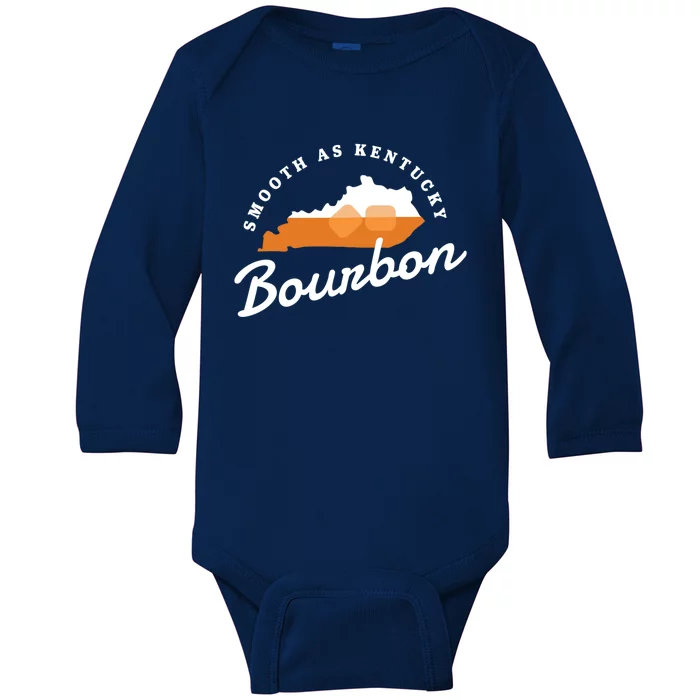 Funny Bourbon Drinker Smooth As Kentucky Bourbon Whiskey Baby Long Sleeve Bodysuit