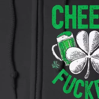 Funny Beer Drinking Cheers Fuckers St Patricks Day Full Zip Hoodie