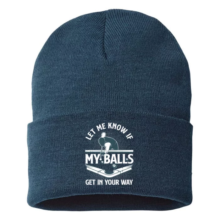 Funny Billiards Design For Billiard Pool Player Sustainable Knit Beanie