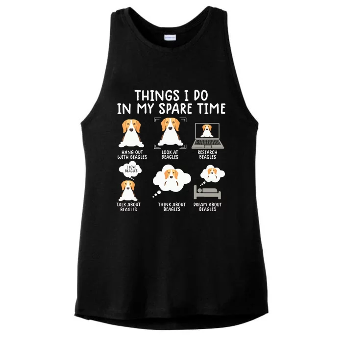 Funny Beagle Dog Beagle 6 Things I Do Beagle Ladies Tri-Blend Wicking Tank