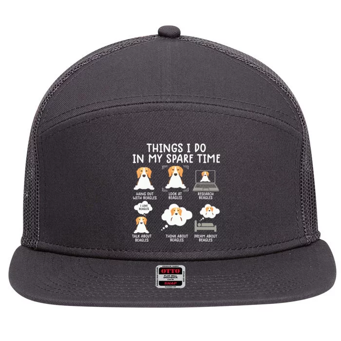 Funny Beagle Dog Beagle 6 Things I Do Beagle 7 Panel Mesh Trucker Snapback Hat