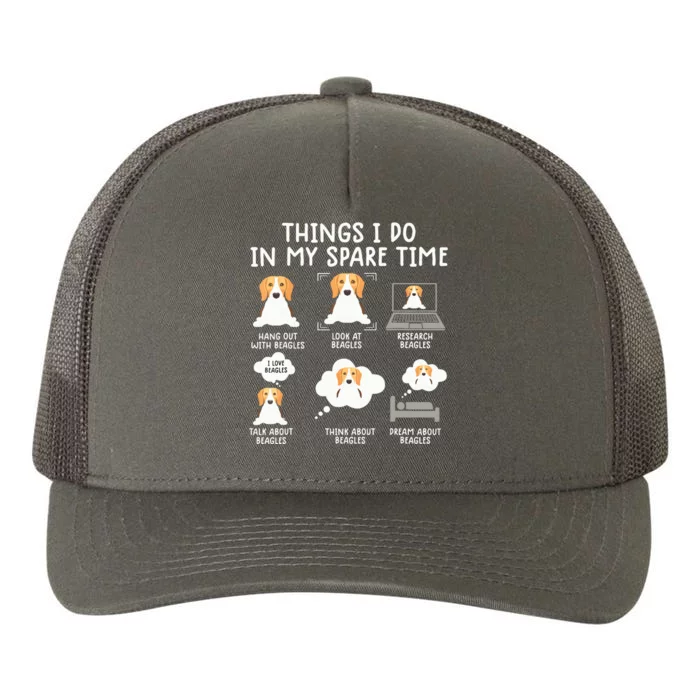 Funny Beagle Dog Beagle 6 Things I Do Beagle Yupoong Adult 5-Panel Trucker Hat