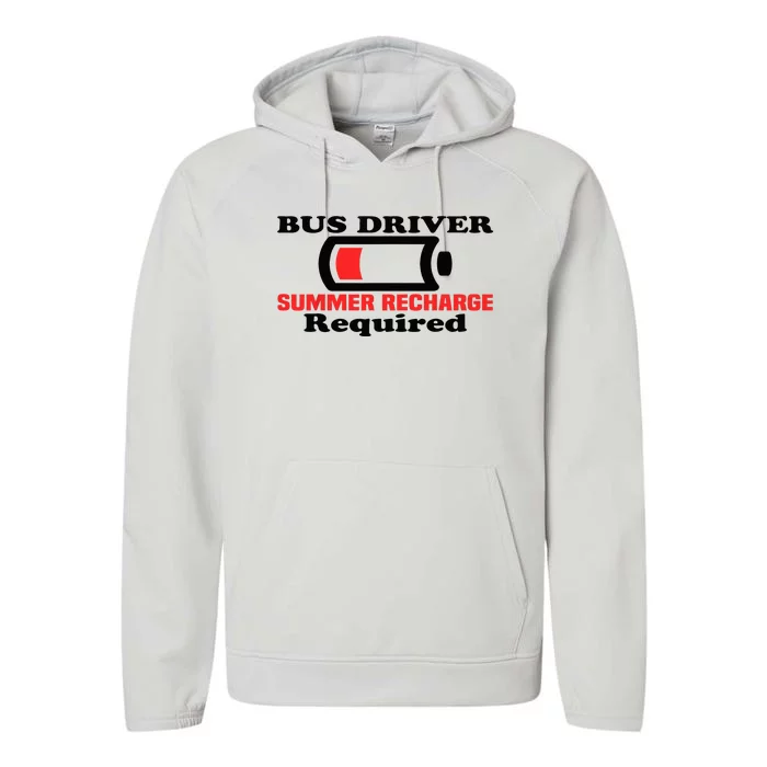 Funny Bus Driver Summer Recharge Required Last day School Performance Fleece Hoodie