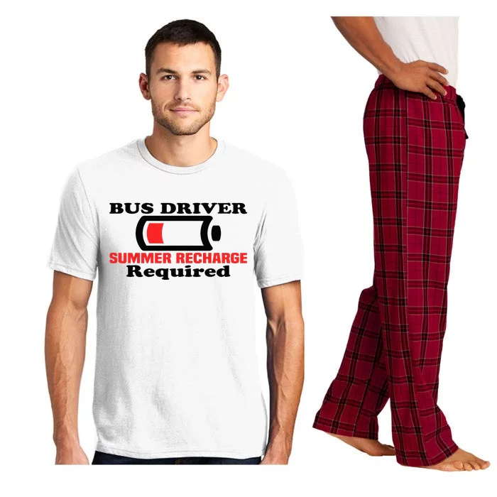 Funny Bus Driver Summer Recharge Required Last day School Pajama Set