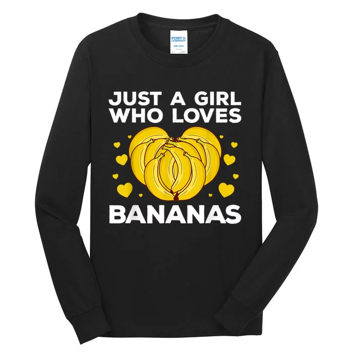 Funny Banana Design Women Girl Kids Banana Fruit Lovers Tall Long Sleeve T-Shirt