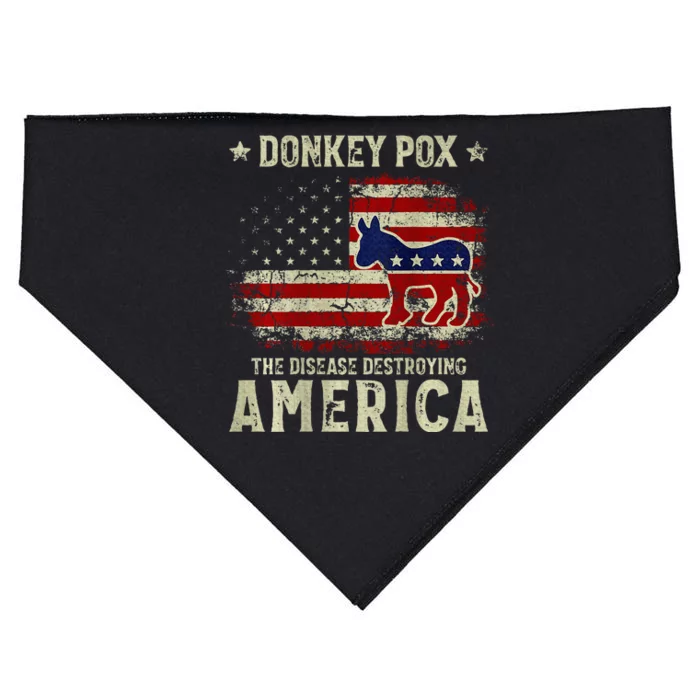 Funny Biden Donkey Pox The Disease Destroying America USA-Made Doggie Bandana