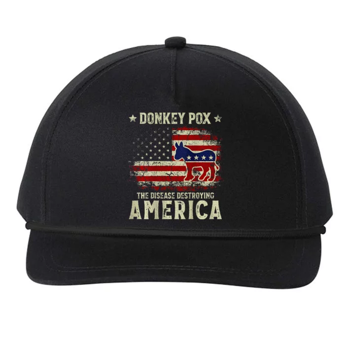 Funny Biden Donkey Pox The Disease Destroying America Snapback Five-Panel Rope Hat